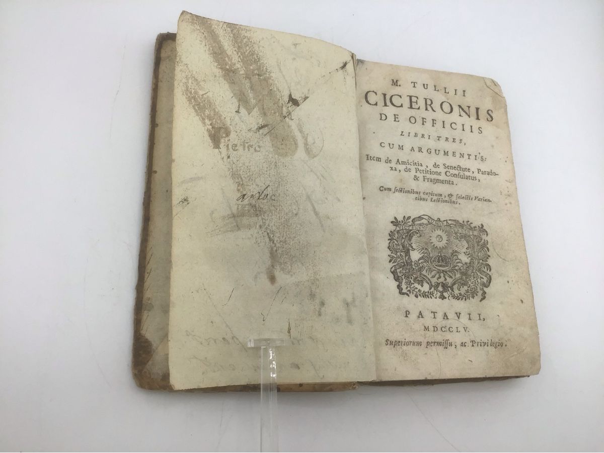 Bücher: M. Tullii CICERONIS de Officiis, 1755 – Defekt aus Nods von loredana18