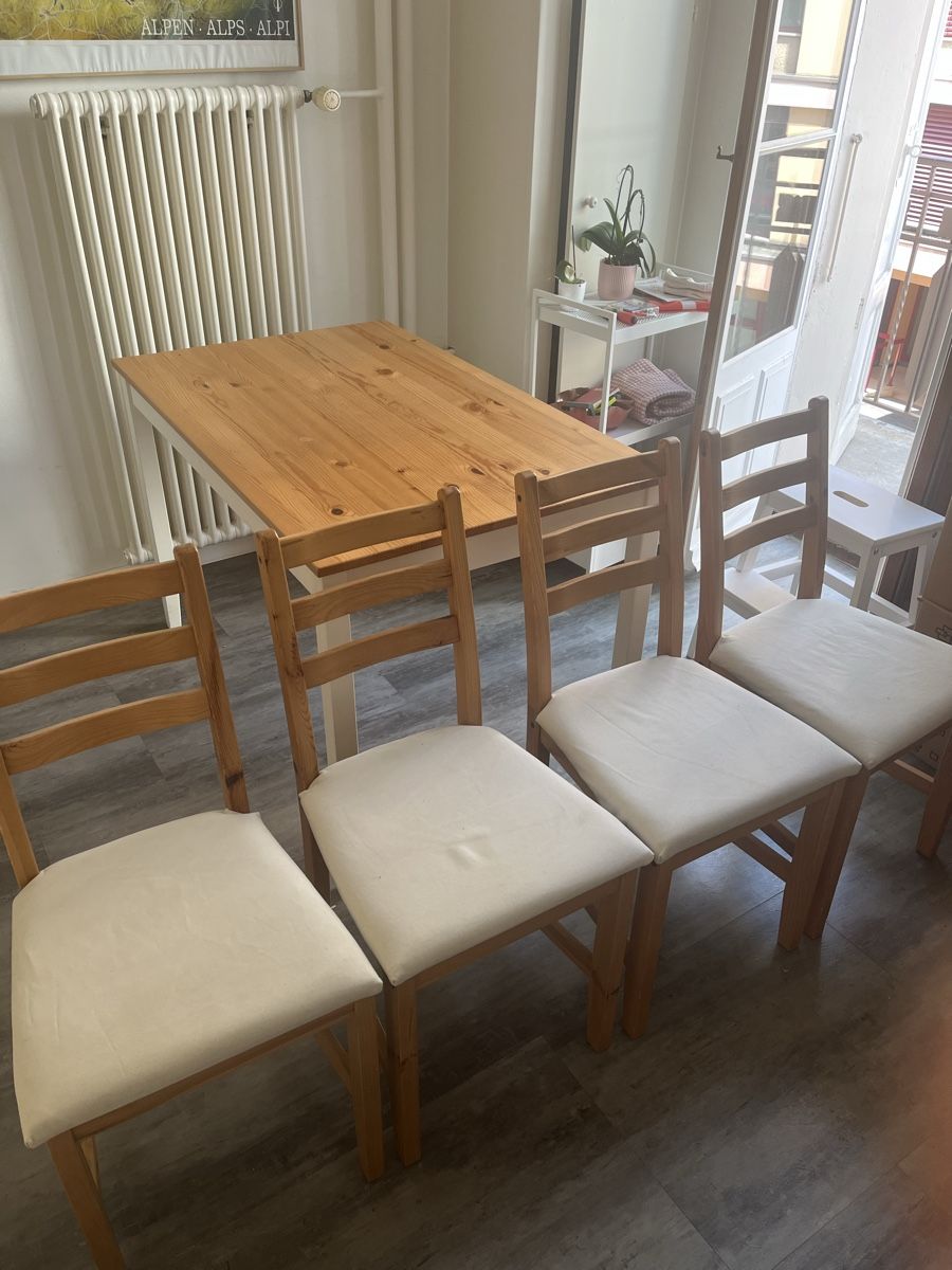 Ikea Tischset: Kitchen table + 4 chairs IKEA LERHAMN – Gebraucht aus Genève von ang_5v9z 1