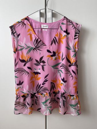 Sommerliches Marc O'Polo Top, Gr. S, Pink mit Blumenmuster🌸