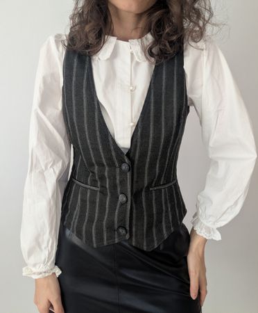 Damen Weste Only gestreift grau Grösse S