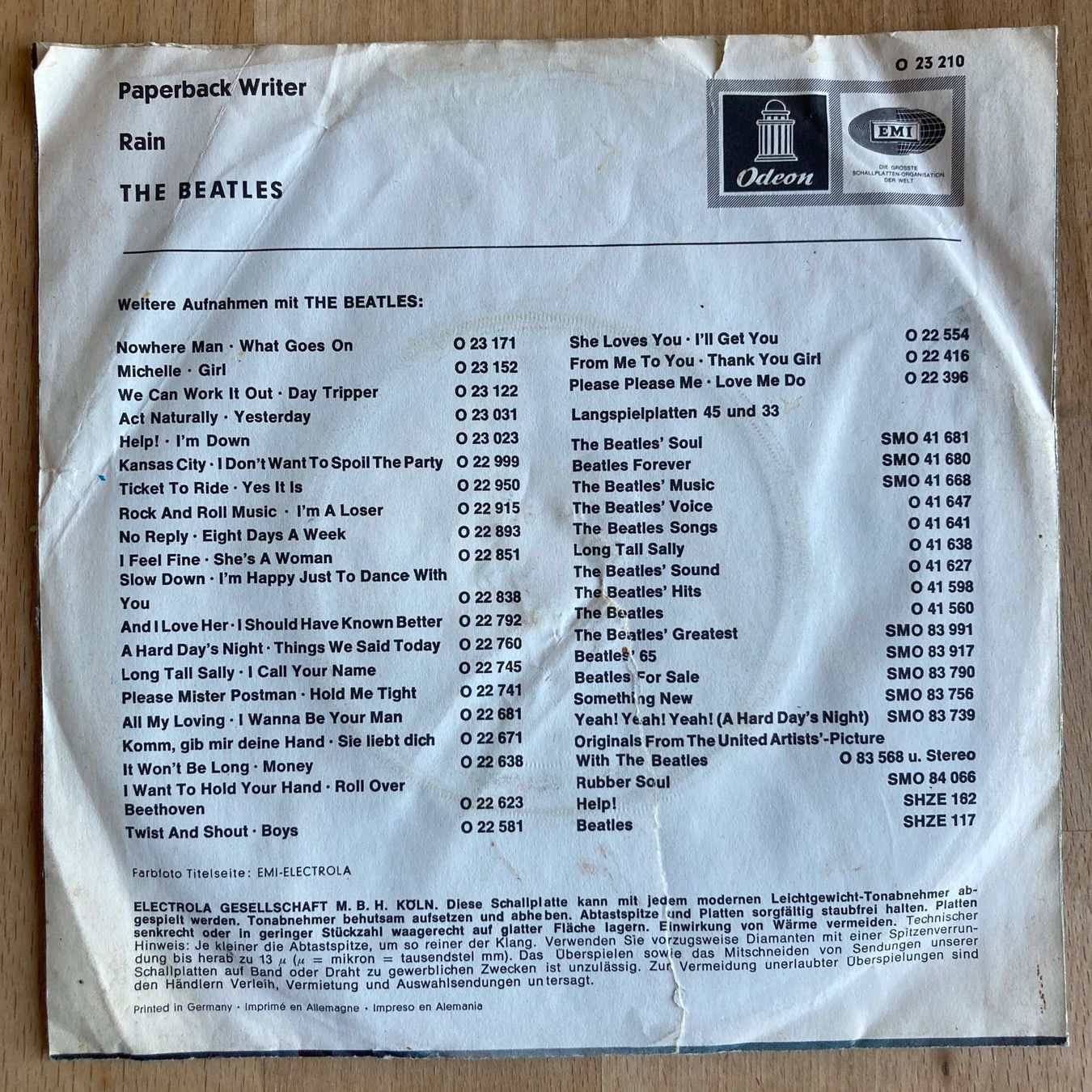 Dischi in vinile: BEATLES, PAPERBACK WRITER, SINGLE,1966, ROCK – Usato da Thun venduto da estrol 1