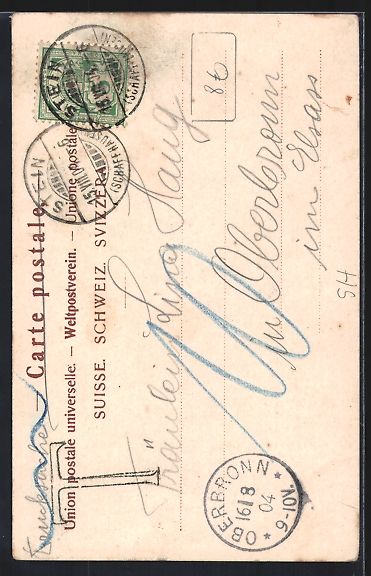 Cartoline postali: AK Stein a. Rh., Marktplatz, 1904 – Usato da Berlin venduto da bartko-reher 1