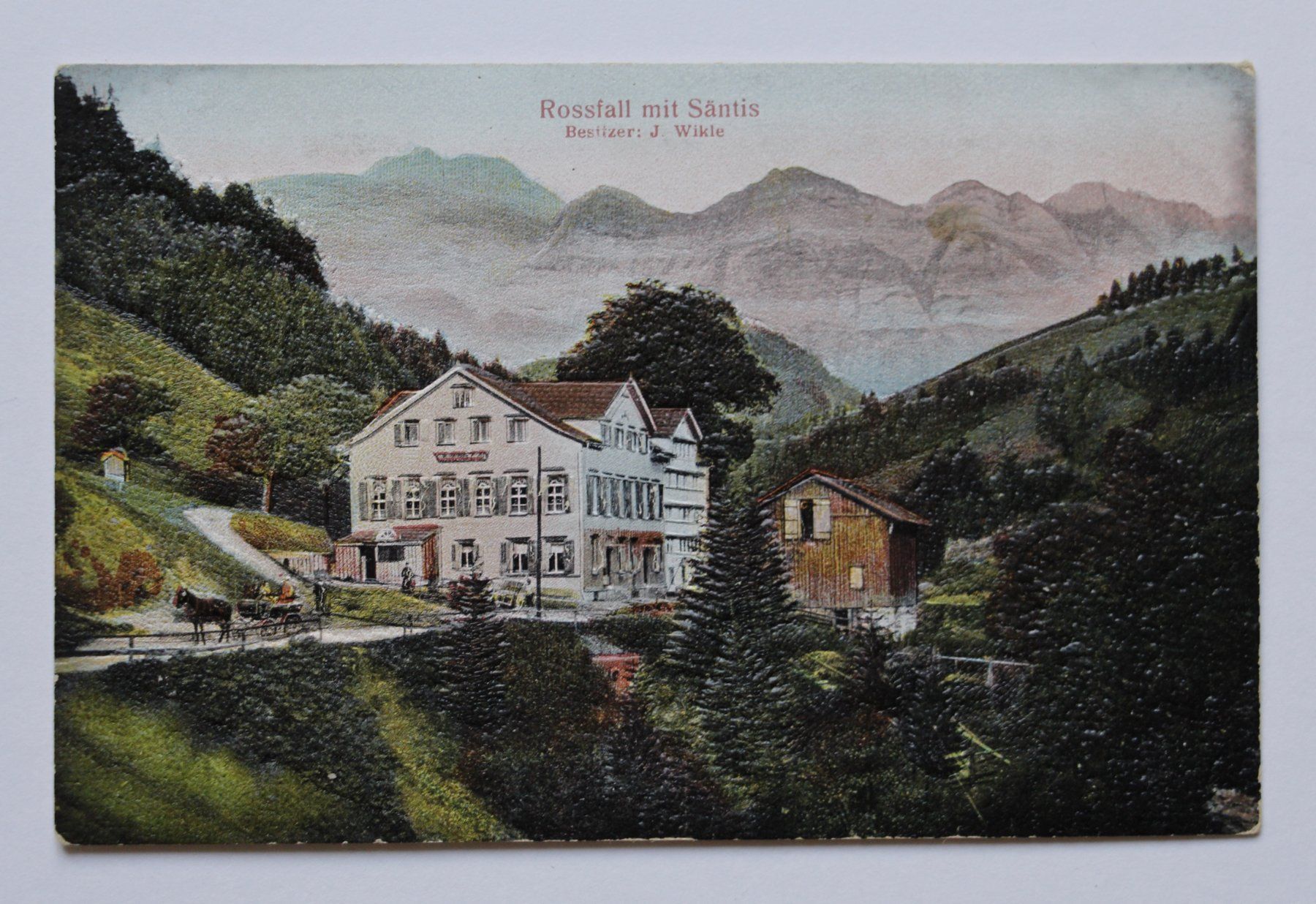 Cartoline postali: AK "ROSSFALL MIT SÄNTIS" ca. 1910 PRÄGEKARTE – Usato da St. Gallen venduto da modernetc
