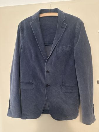 GIOVANNI x GALLI Sakko Grösse 52 Slim Fit blau Kord