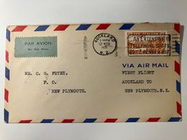 Neuseeland 1931 Erstflug Auckland-Plymouth, 74 Belege geflog