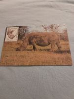Carte postale rare du Venda avec timbre rhino 50c!