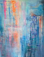 Originalgemälde in blau auf Leinwand 100x80cm Unikat