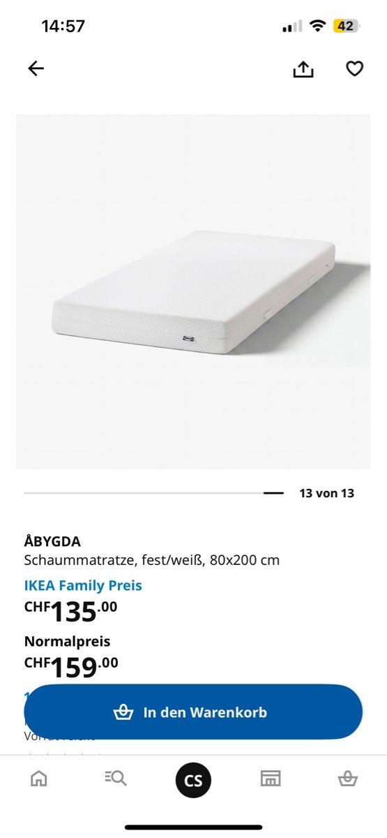Ikea Matelas: 2 x Abygda Schaummatratze – D'occasion à Zürich par cla_22r9 2