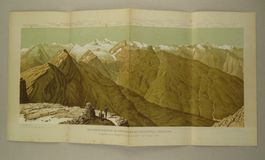 PANORAMA, GEBIRGSGRUPPEN IM VALSERTAL, BÄRENHORN, 1875