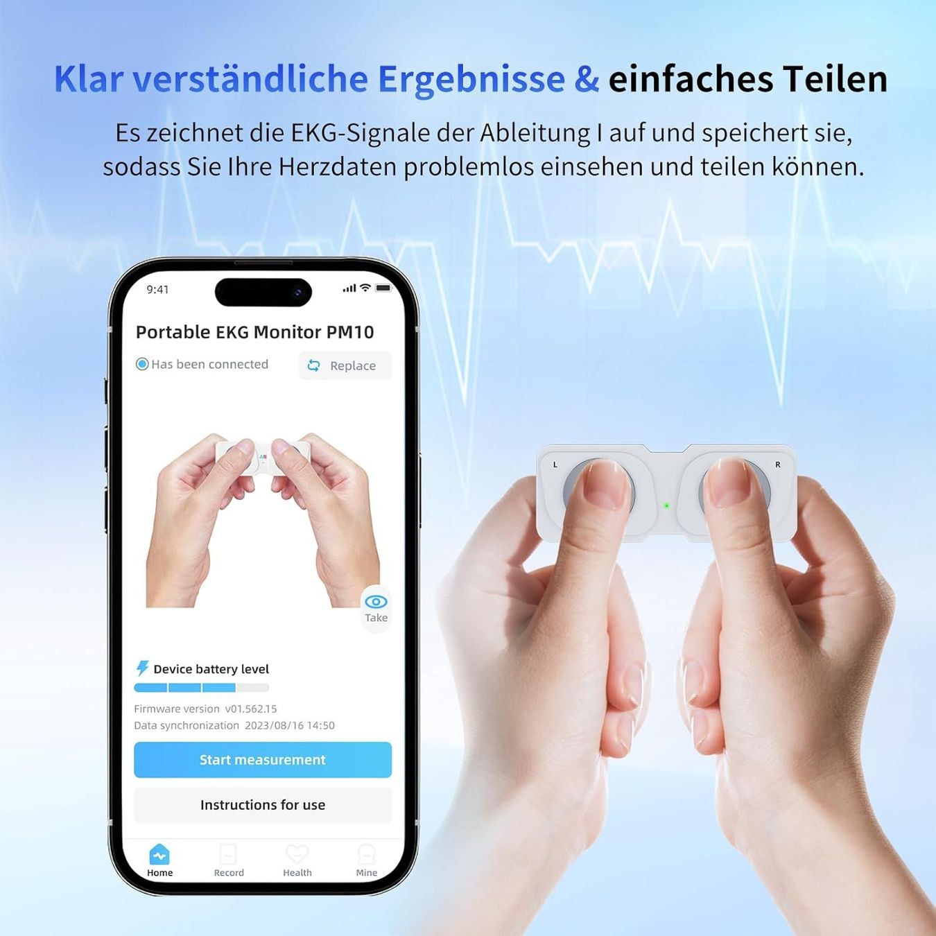Attrezzature mediche: Mobiles EKG-Gerät mit App iOS Android Herzfrequenzmesser – Nuovo e nell'imballaggio originale da Suhr venduto da SchnapperCH 1