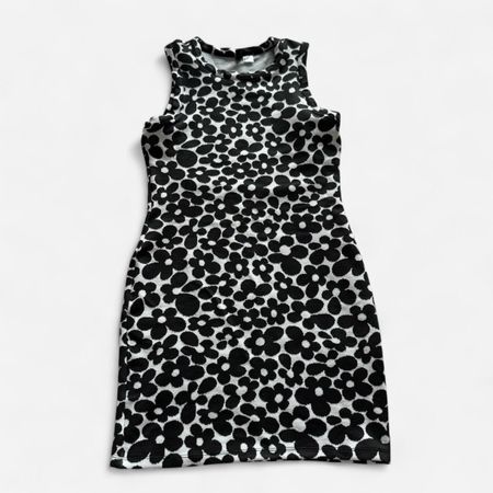 Black & White/Grey Floral Mini Dress
