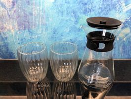 Nespresso Kanne Teekanne Doppelwandgläser Cappuccino Gläser