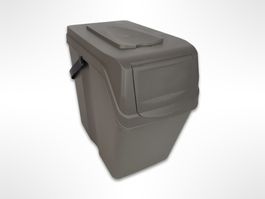 Grauer Plastik Mülleimer
