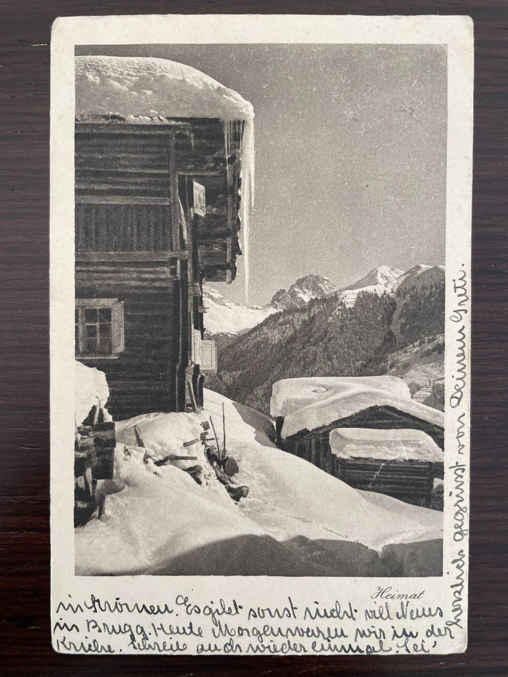 Cartoline postali: SCHUDERS Sulzfluh, Winter, Schnee, Mischol, "Heimat", 1921 – Usato da Wald ZH venduto da TLILEF
