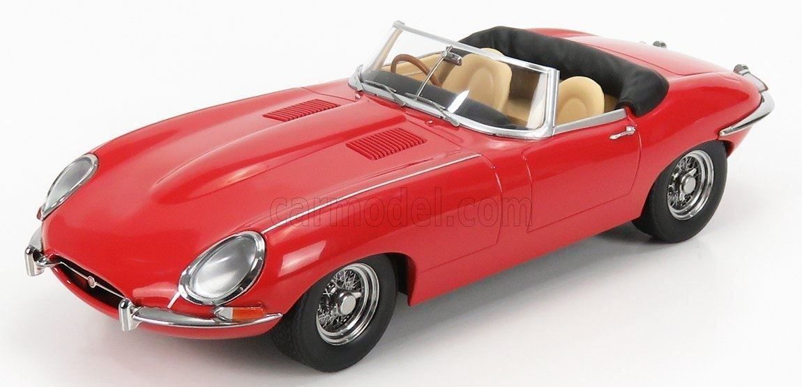 KK-Scale Voitures modèles: JAGUAR E-Type Cabriolet 1961 rot 1:18 von KK-Scale – Neuf avec emballage d'origine à Küttigen par exclusive-modelcars 1