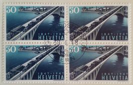 ST113) 280, Elektro Züge auf Brücke Sonderstempel 4-Block