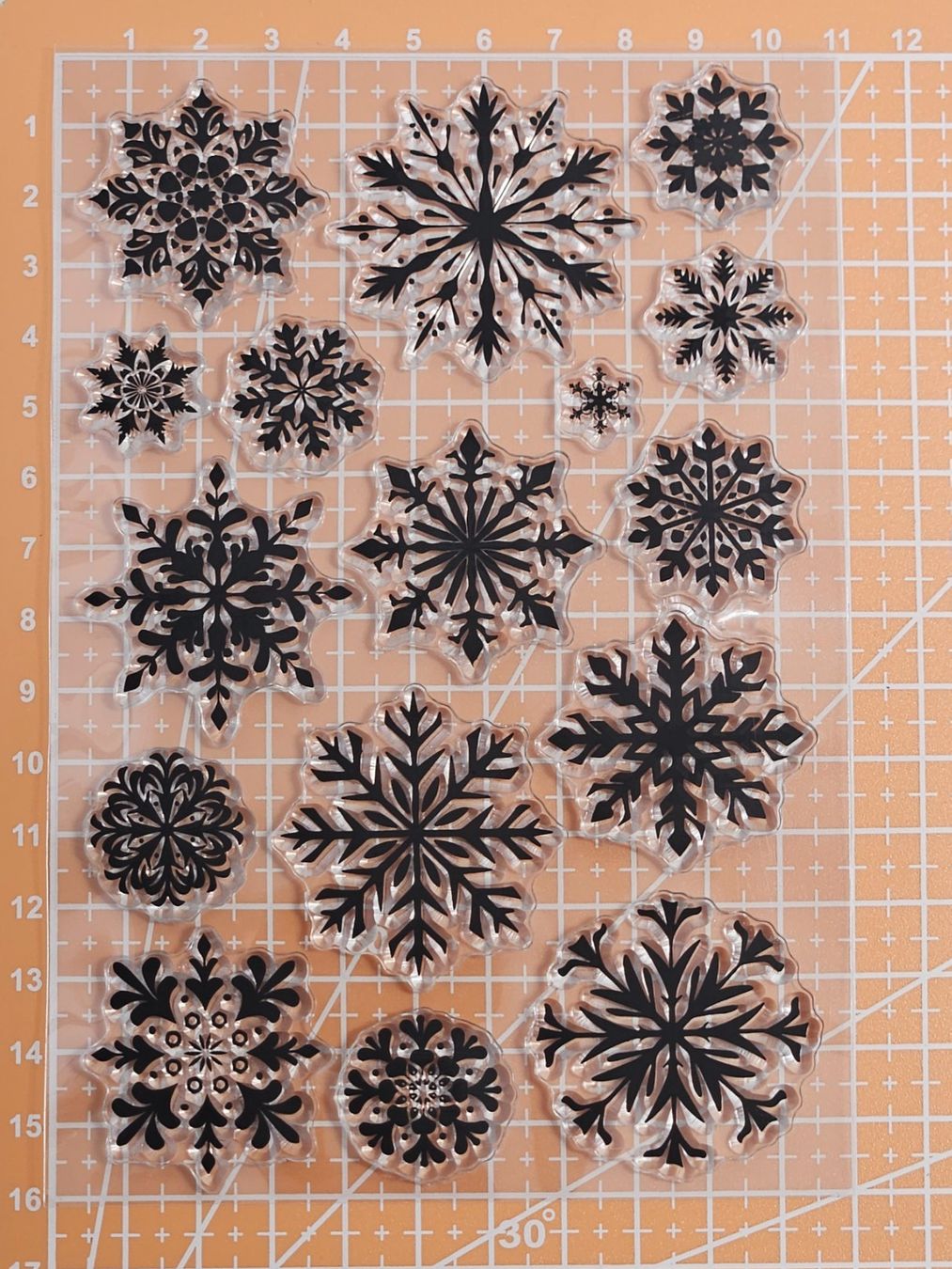 Timbri: Silikonstempel Nr.538, Schneeflocken, Sterne – Nuovo e nell'imballaggio originale da Gretzenbach venduto da Fliegepilz56 3