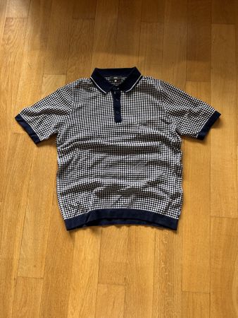Polohemd CINQUE kariert marineblau Grösse M guter Zustand