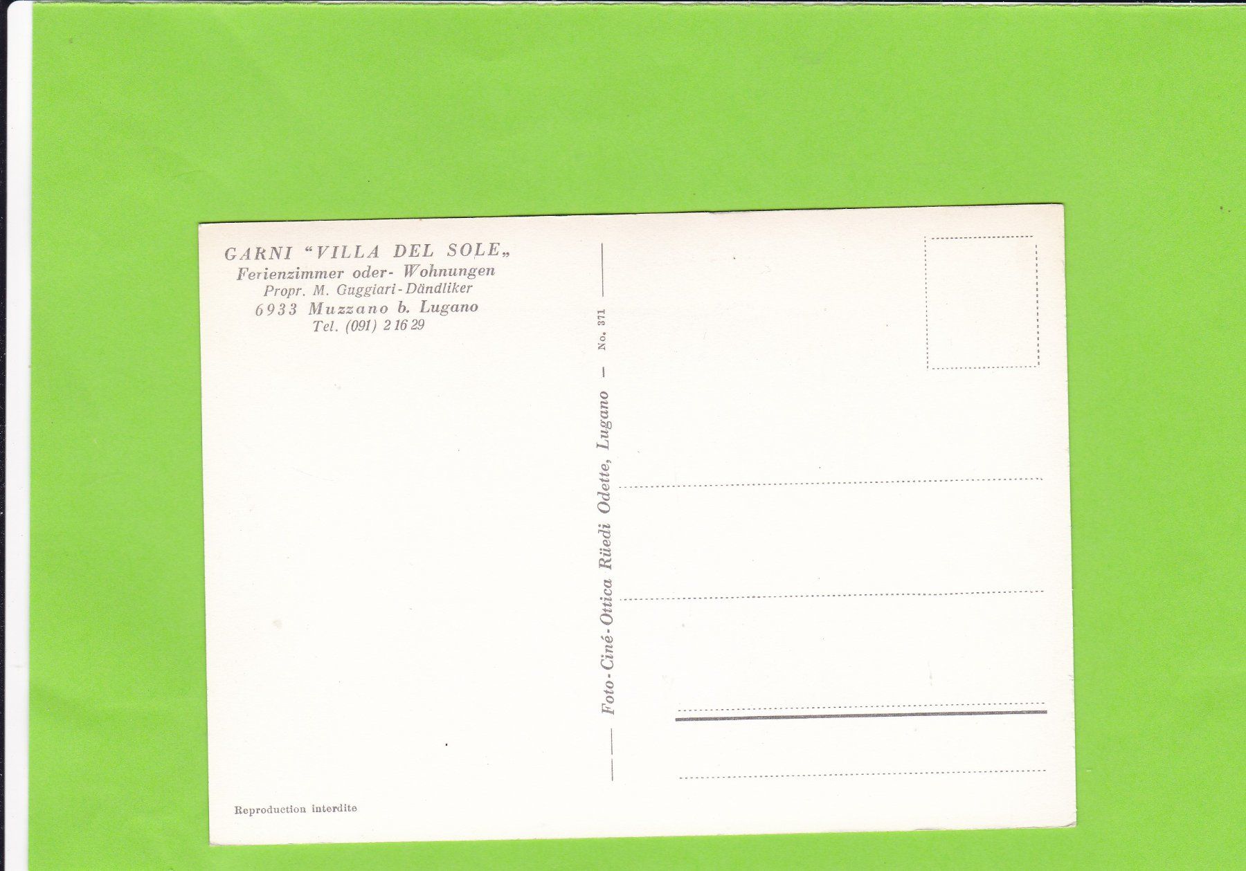 Cartoline postali: Garni "Villa del Sole" – Usato da St. Peterzell venduto da neckertal 1