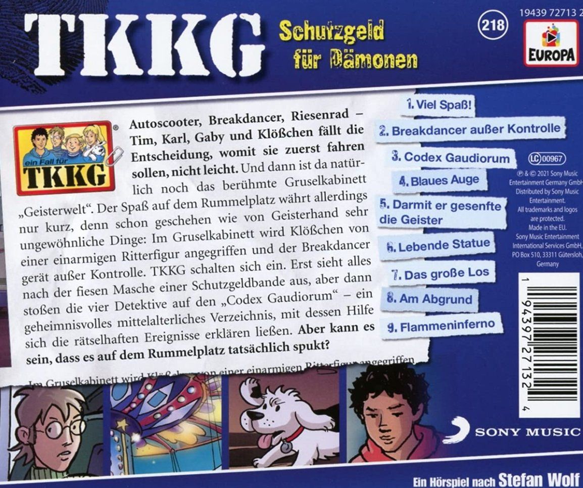 CDs: TKKG Schutzgeld Für Dämonen   218  CD – Neu und originalverpackt aus Männedorf von Molum 1