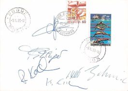 BORDPOST RHODOS - ZÜRICH9.9.1989 mit CREW-Unterschriften - b