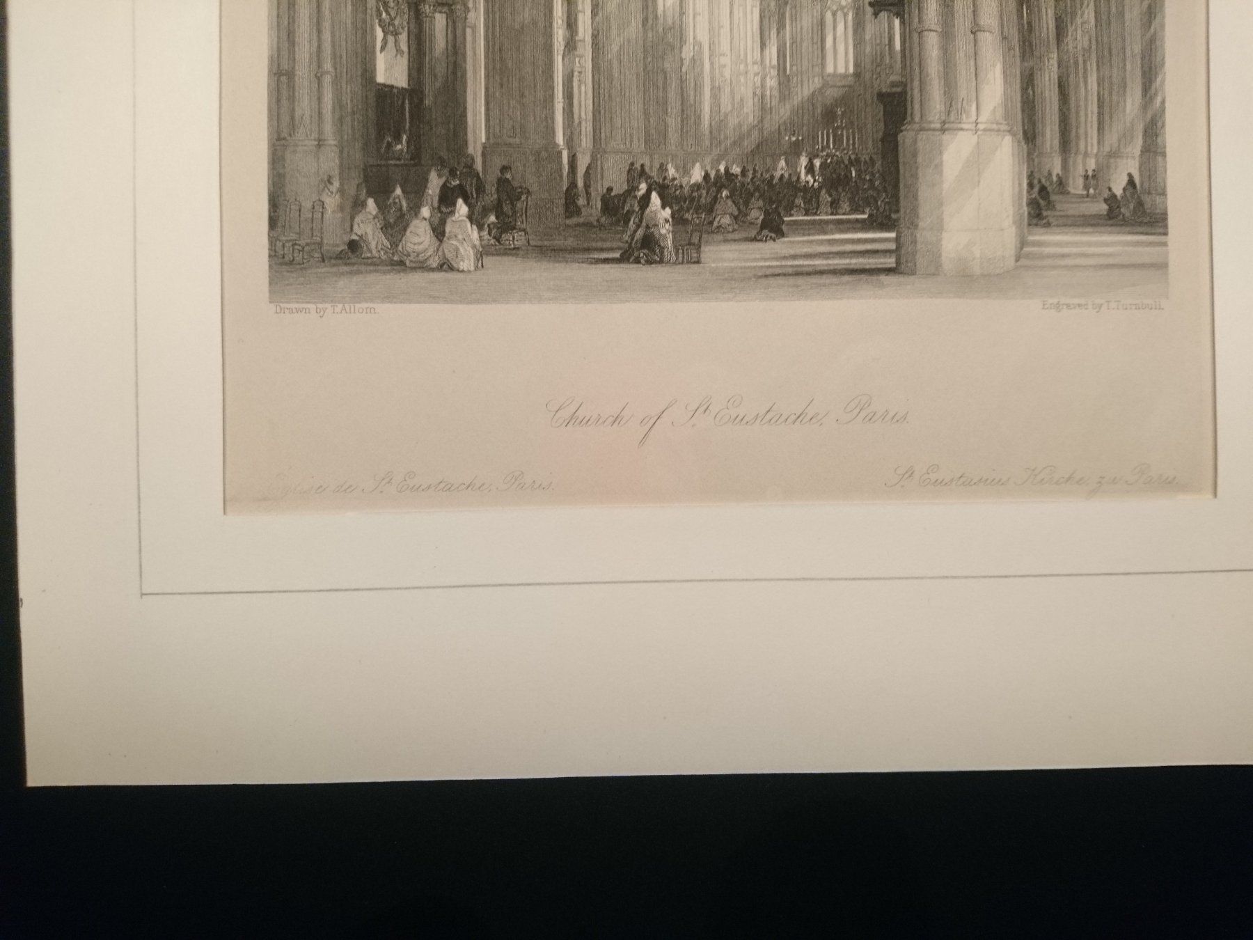 Dipinti: Original Stich THOMAS ALLOM um 1840. St. Eustache Paris. Rar – Usato da Zürich venduto da Rst7 2