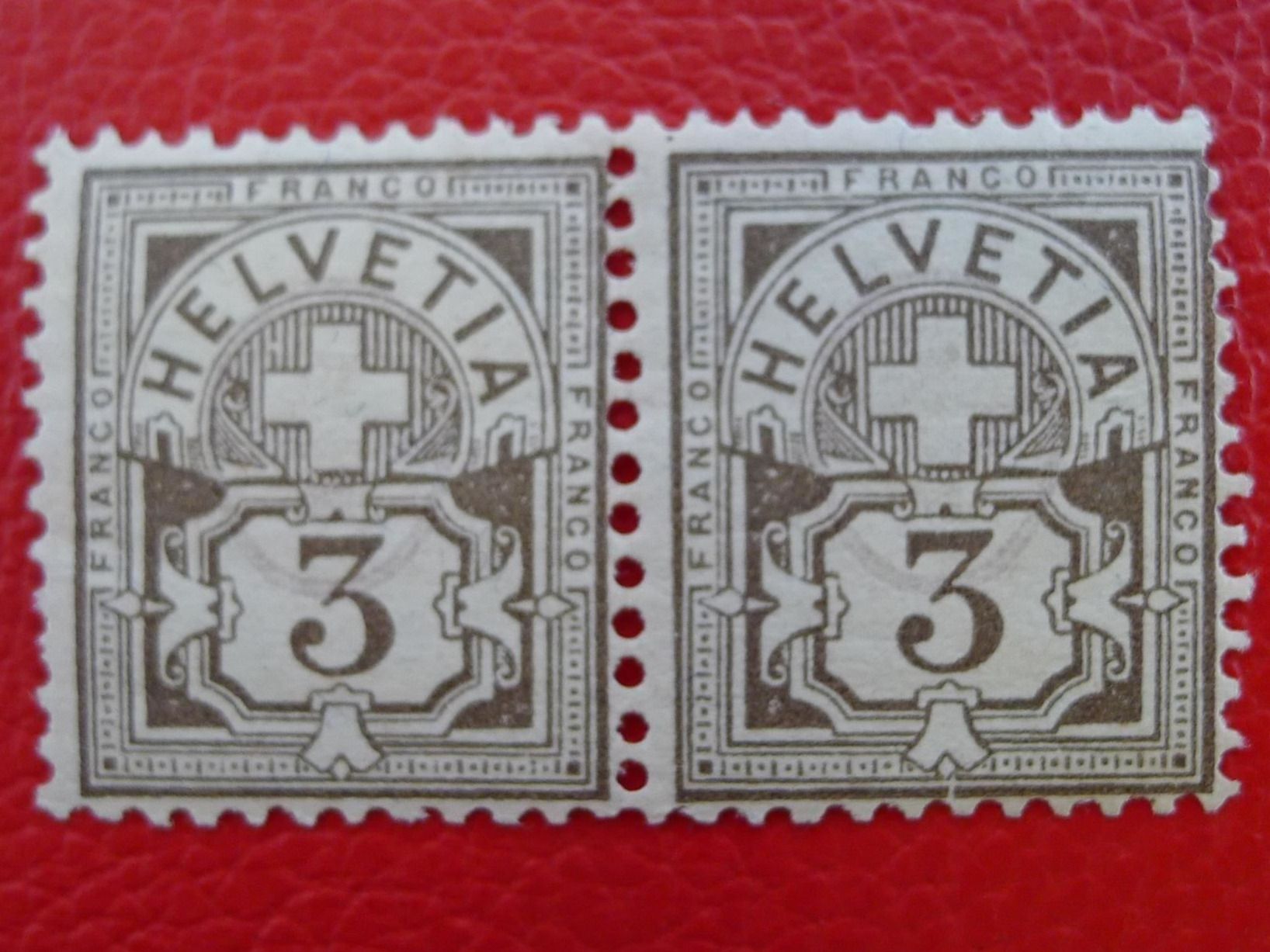 Tutti i francobolli: 1894: Nr.59Bb postfrisches, fehlerfreies Paar ** – Usato da Sursee venduto da Luzernerraute 1