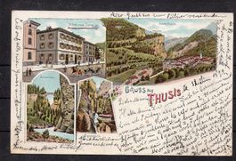 Gruss aus Thusis GR, 1899, ʘ Thusis + Glarus