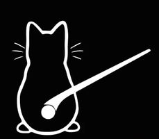 Auto Aufkleber Katze für Scheibenwischer weiss