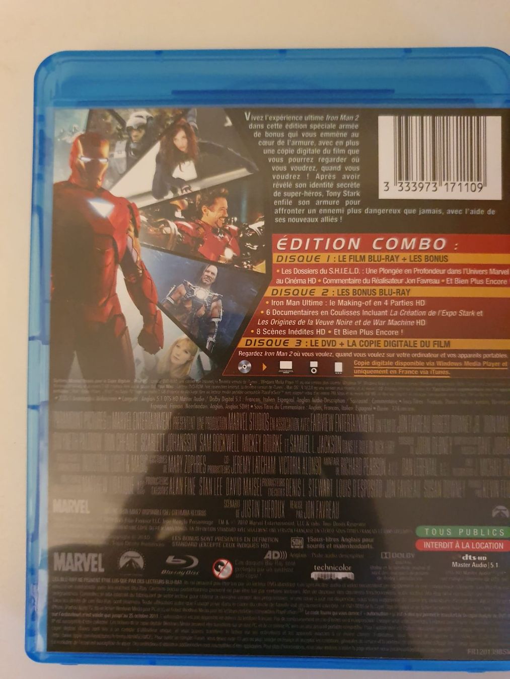 Tutti i DVDs: Iron Man 2 Blu-ray Francais – Usato da Zollikofen venduto da wir_verkaufen 1