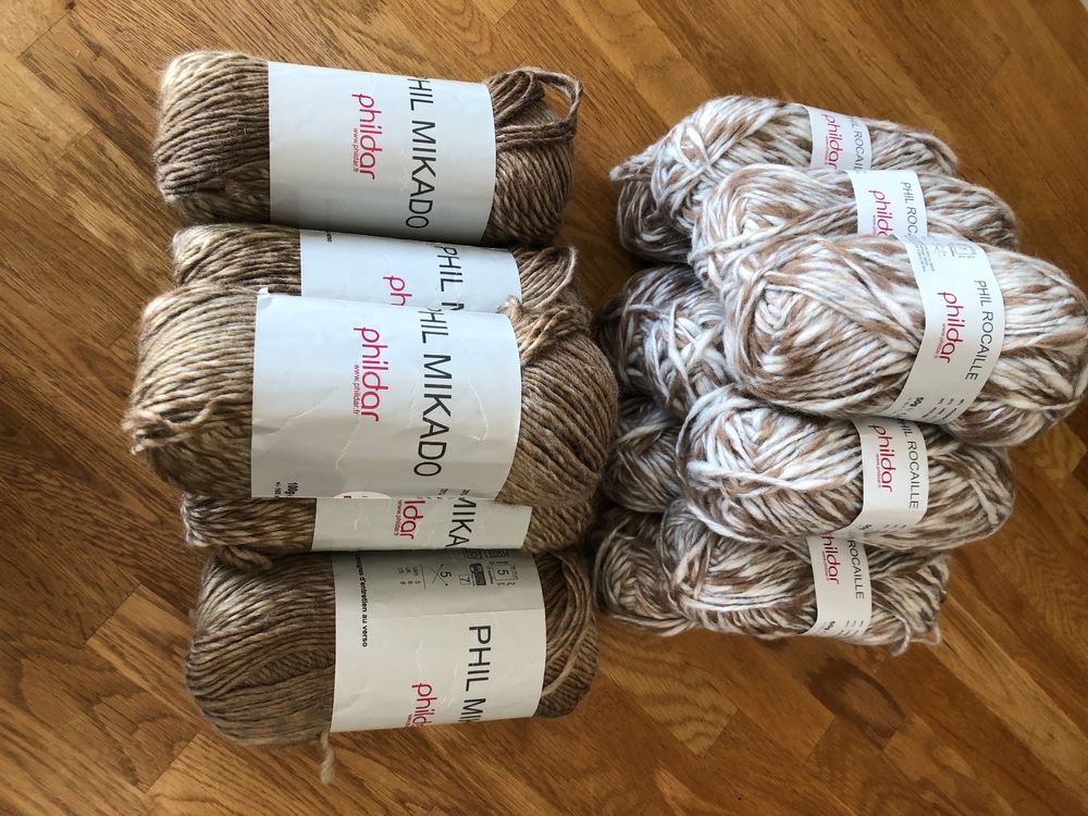 Lot De 10 Pelotes De Laine Phildar Enjeu Pie - Coloris Blanc & Noir - Neuves