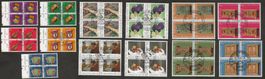 Schweiz Viererblock Serie Pro Patria 1985 86 1987 gestempelt