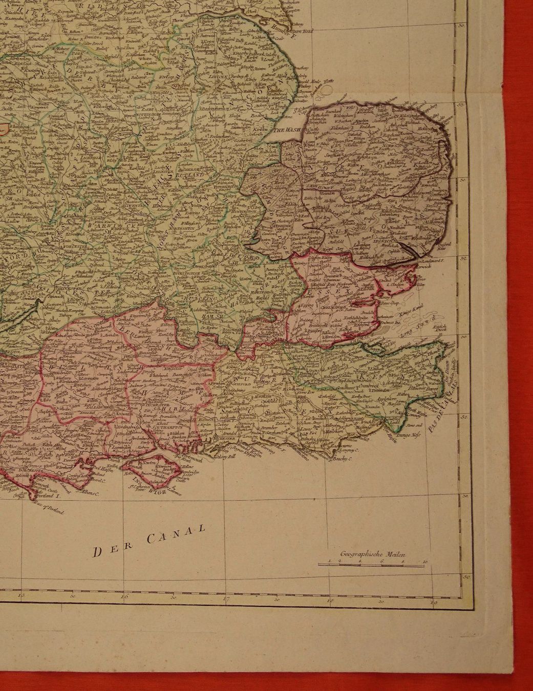 Cartine & Atlanti: ENGLAND, KUPFERSTICHKARTE 1796 – Usato da Grüningen venduto da Kartensammler 4