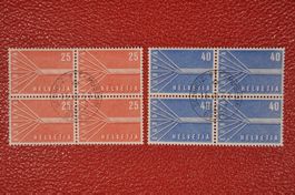 1957 332-333 Viererblock Ersttagsstempel