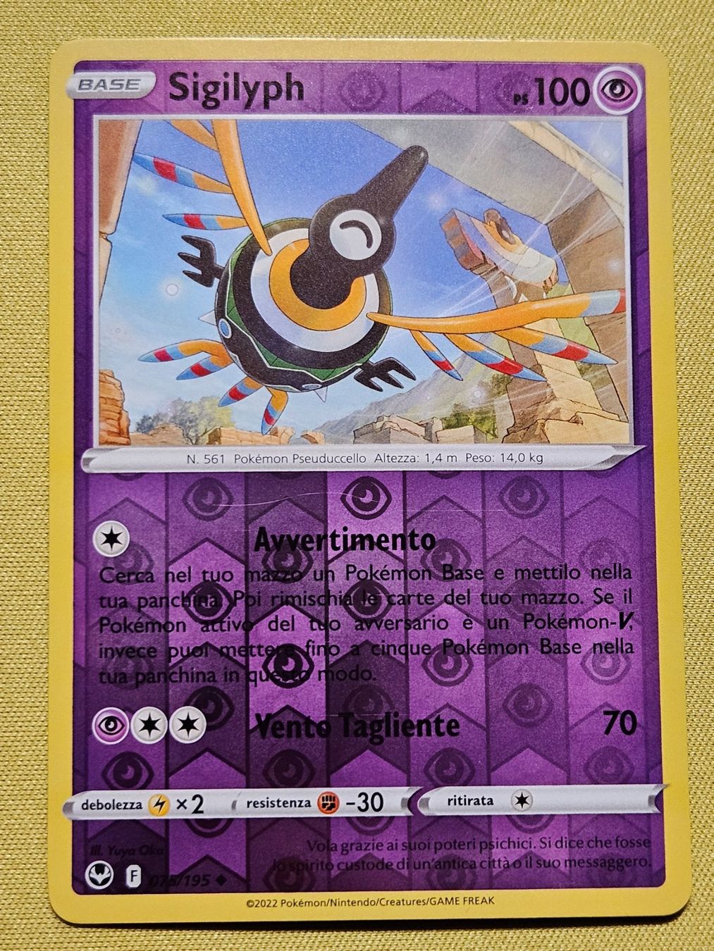 Pokémon Sammelbilder & Trading cards: Silver Tempest - Sigilyph 075/195 IT – Gebraucht aus Bellinzona von Pokemarco