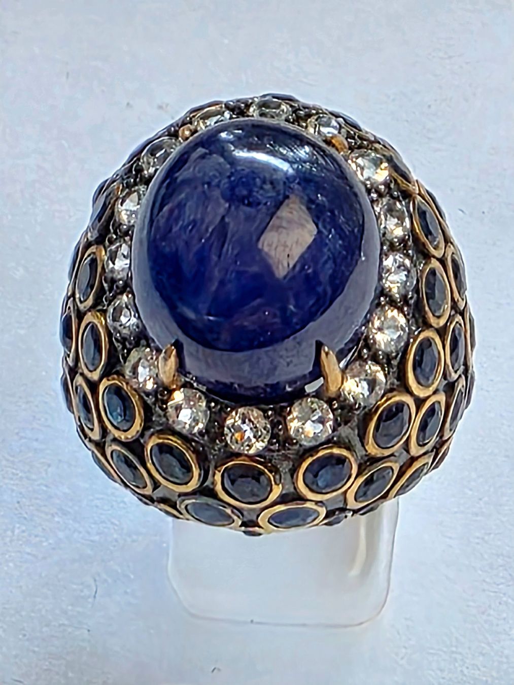 Anelli: Ring mit Saphir und Topas weiss Grösse 60 neu – Nuovo (secondo la descrizione) da Zürich venduto da adriben 3