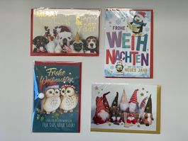 4er-Set Grusskarten Weihnachten, neu