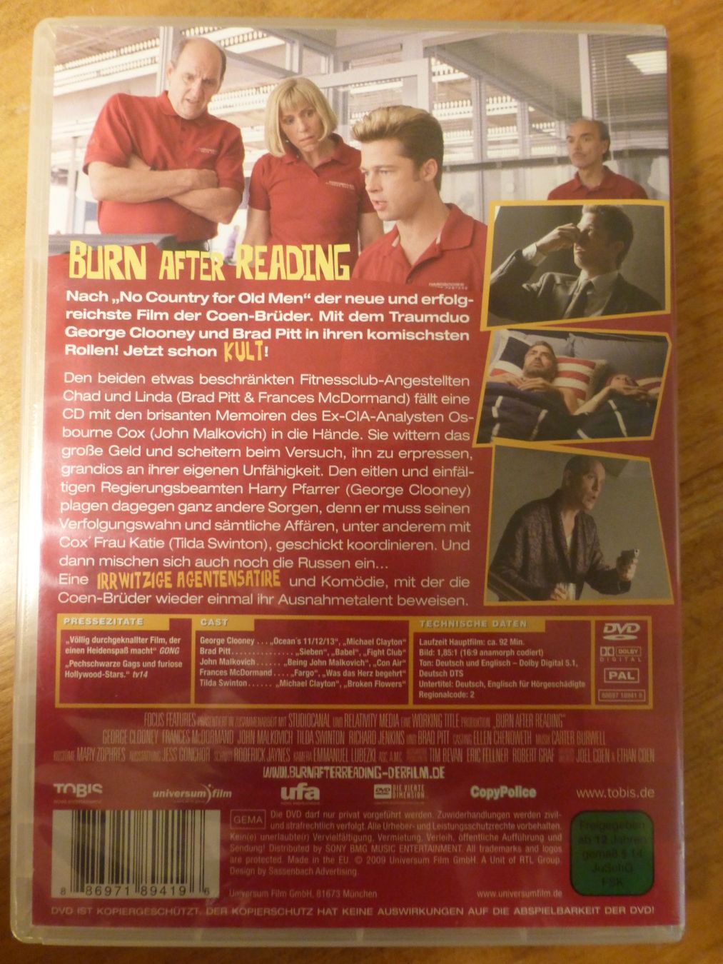 Tutti i DVDs: Burn after reading coen brothers DVD – Usato da Zumikon venduto da psisound 1