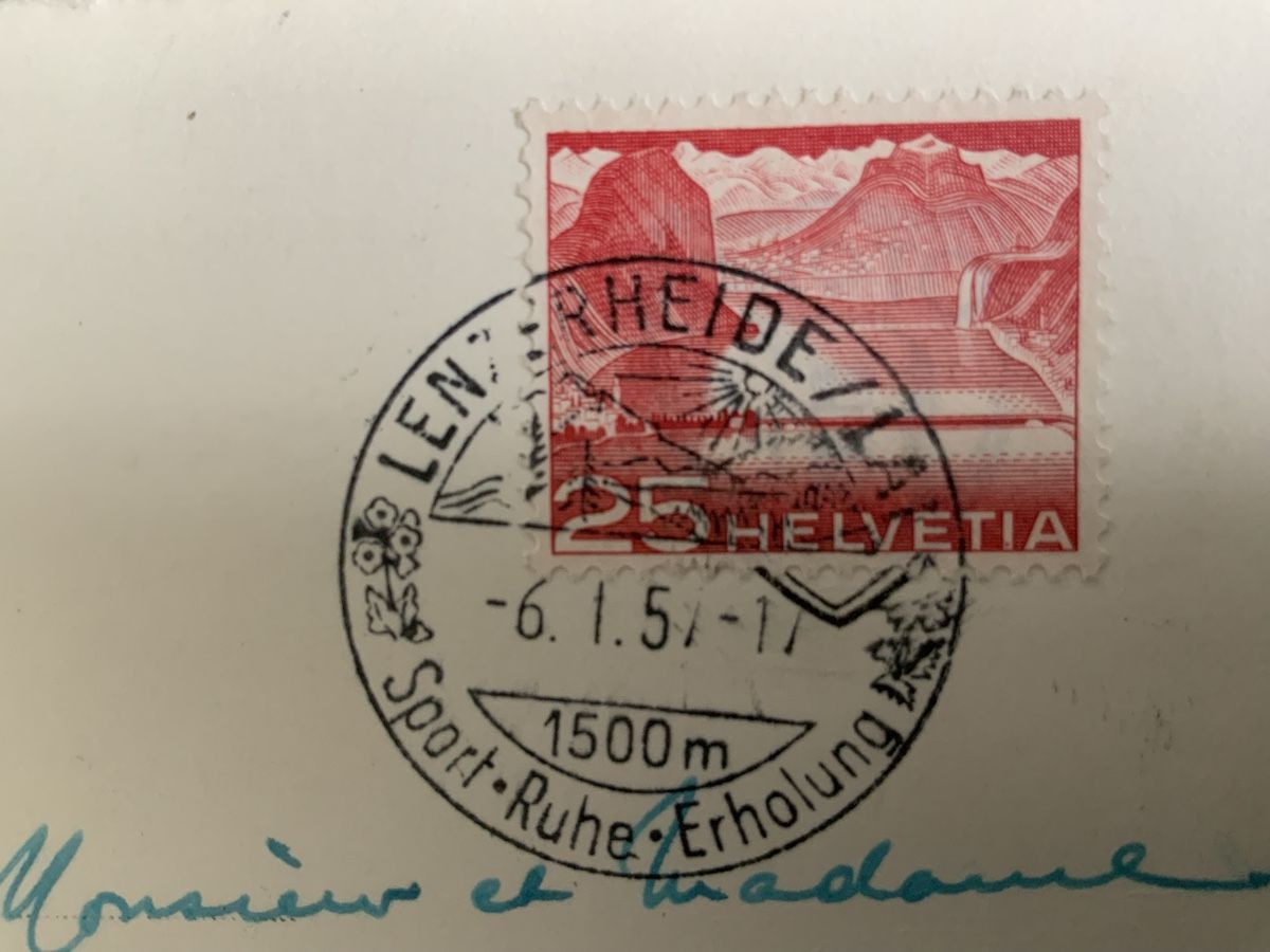 Cartoline postali: Ansichtskarte Lenzerheide Winter gelaufen 1957 – Usato da Binningen venduto da chr_cr5n 2