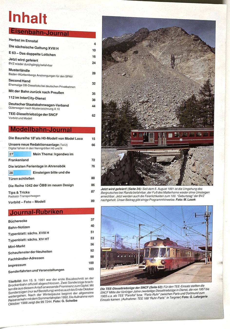Riviste & Magazine: Eisenbahn Journal - 4 Hefte - 10+8+5+1/1991 – Nuovo (secondo la descrizione) da Hünenberg venduto da Ecila 5