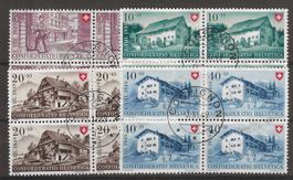 1949 : Pro Patria Serie im Viererblock - Confignon
