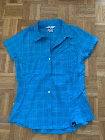 Chemisier femme Salomon manches courtes, bleu roi, taille XS
