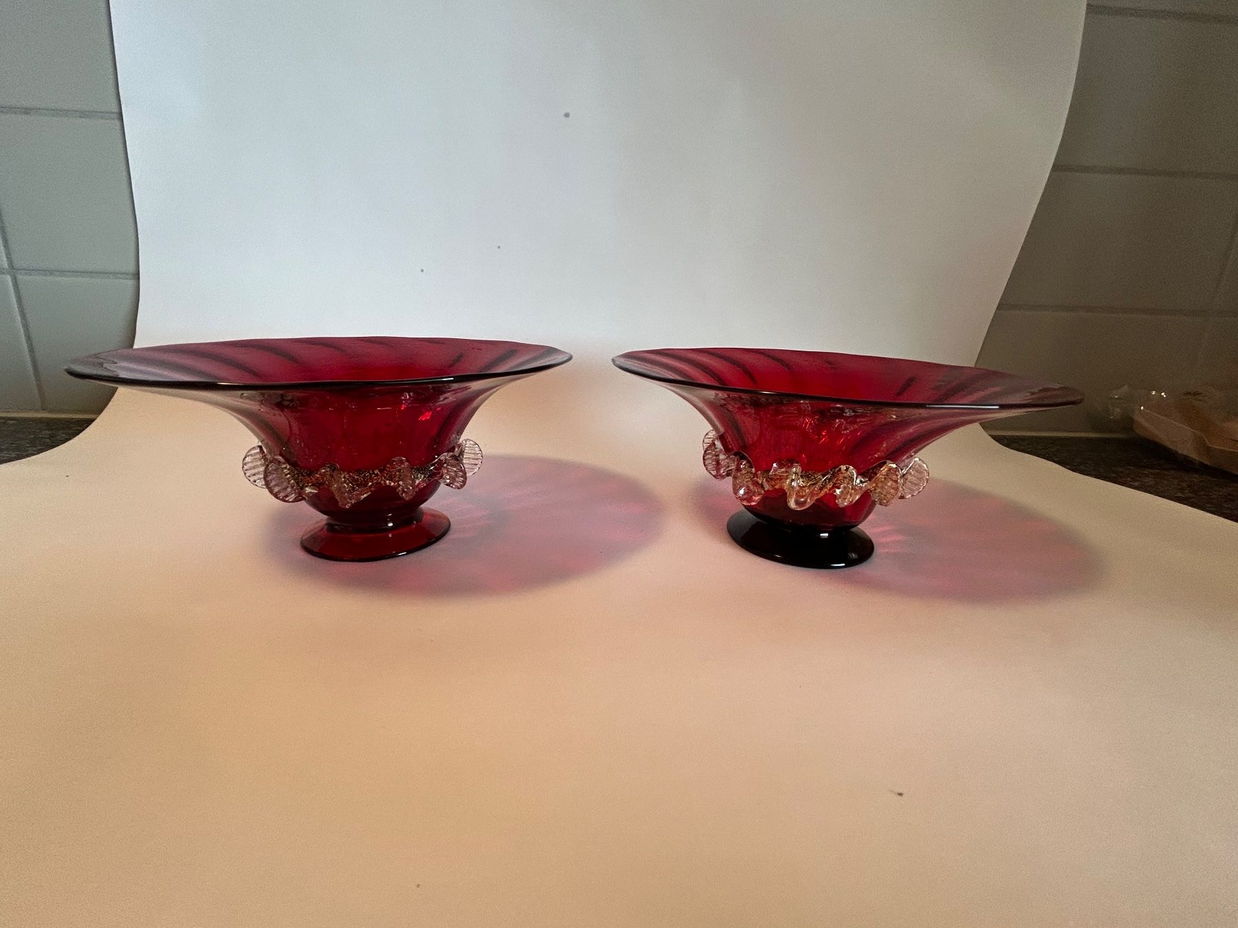 Murano Bicchieri: 2 kleine Murano Glas Schalen – Usato da rotkreuz venduto da baudisch
