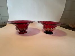 2 kleine Murano Glas Schalen