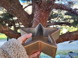 Weihnachten goldener schwerer Stern/ Gefäss/ Vase/ Schale