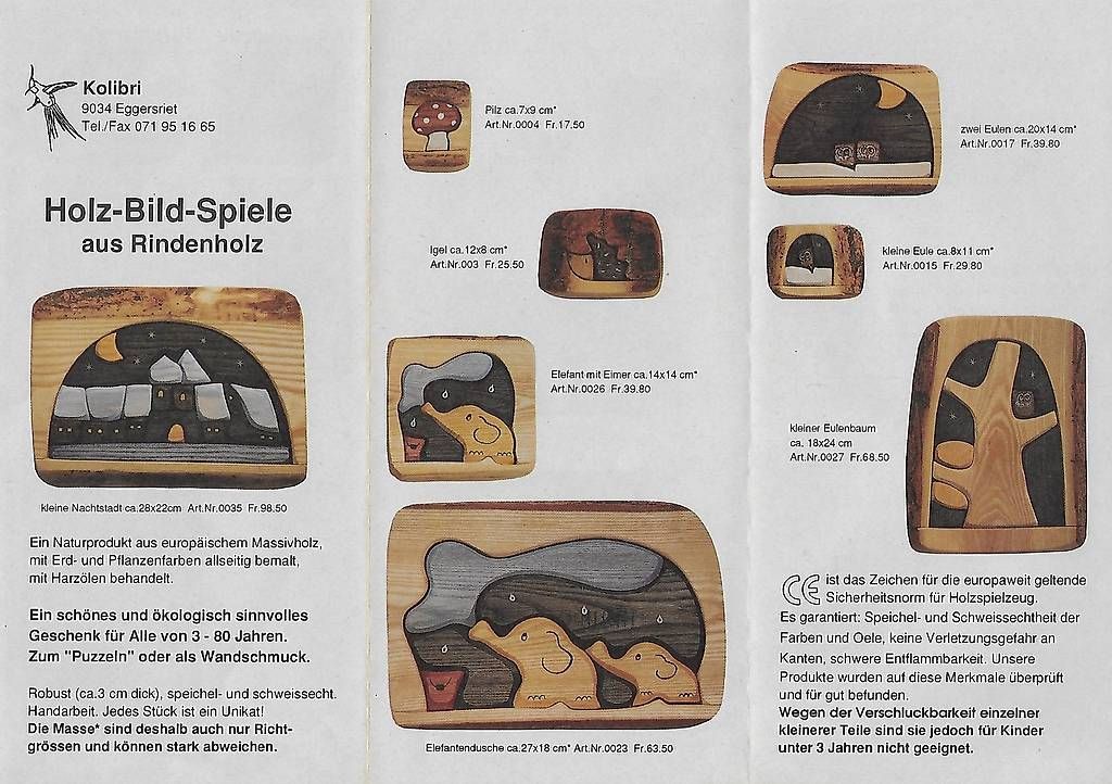 Puzzles: Puzzle "Kleine Eule" aus Rindenholz – Gebraucht aus St. Gallen von switzaland 2
