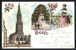 Litho Bern, Münster, Bubenberg-Denkmal,