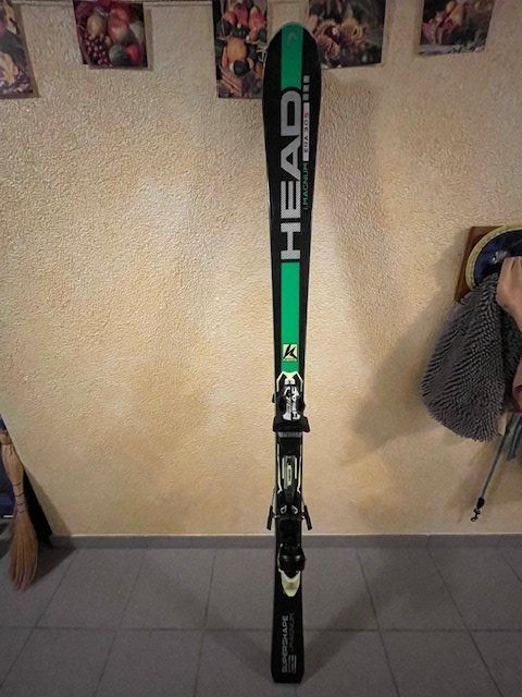 Ancienne Paire Ski HEAD 170cm I.MAGNUM SuperShape/FixationsSymproSP120/ Montagne