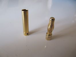Goldkontaktstecker/Goldstecker und Buchse kurz 4mm  1 Paar