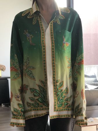 Neuwertig Designer Seidenbluse Casablanca Grösse S